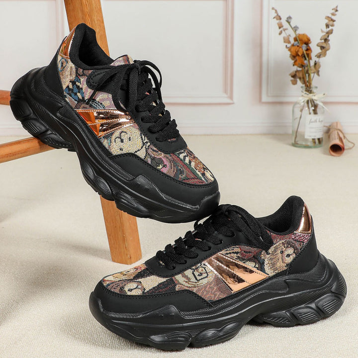 Dame Mode Fritids-sneakers med tekstureret overflade og glitrende accenter Stilla