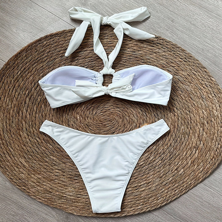 Damer Bandeau-bikini med elegant ringdetalje Skovae
