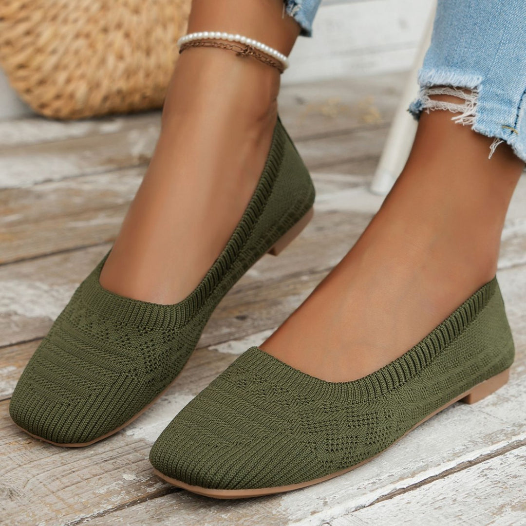 Dame Behagelige og elegante Ballerinas lavet af elastisk strikmateriale Stilla