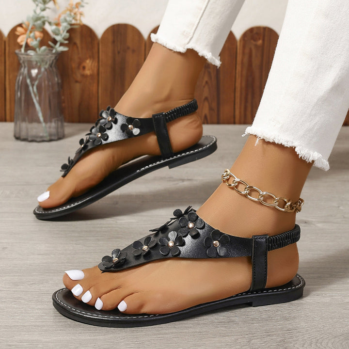 Dame toe-post sandaler med moderigtige paillet-applikationer og ergonomisk fodseng Stilla