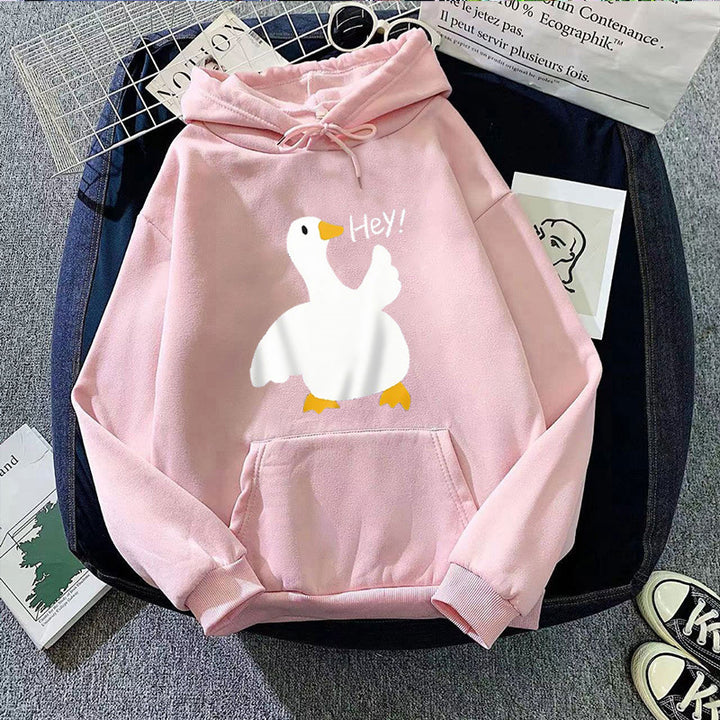 Dame hoodie med legende andemotiv Skovae