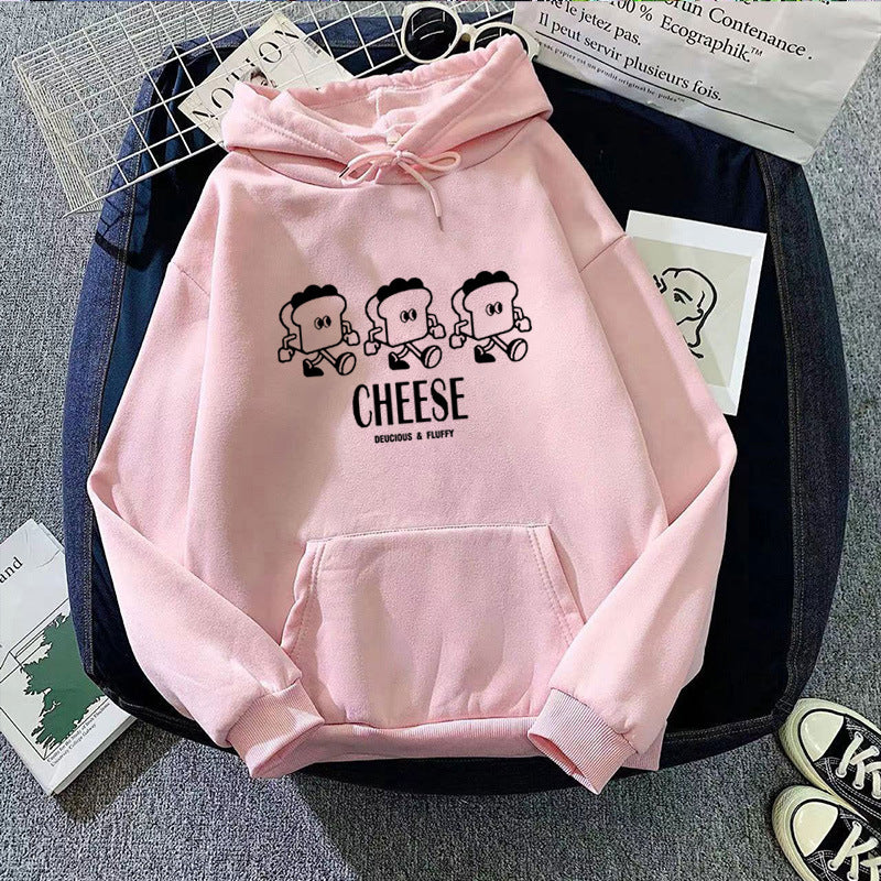 Kvinders hætte sweatshirt med kreativt tegneserieprint Skovae