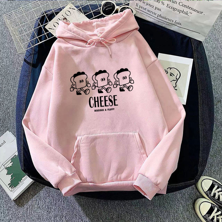 Kvinders hætte sweatshirt med kreativt tegneserieprint Skovae