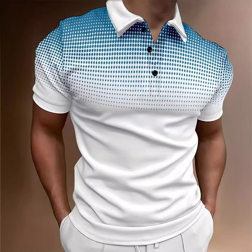 Herrer Poloshirt med moderne prikmønster og åndbar teknologi Stilla