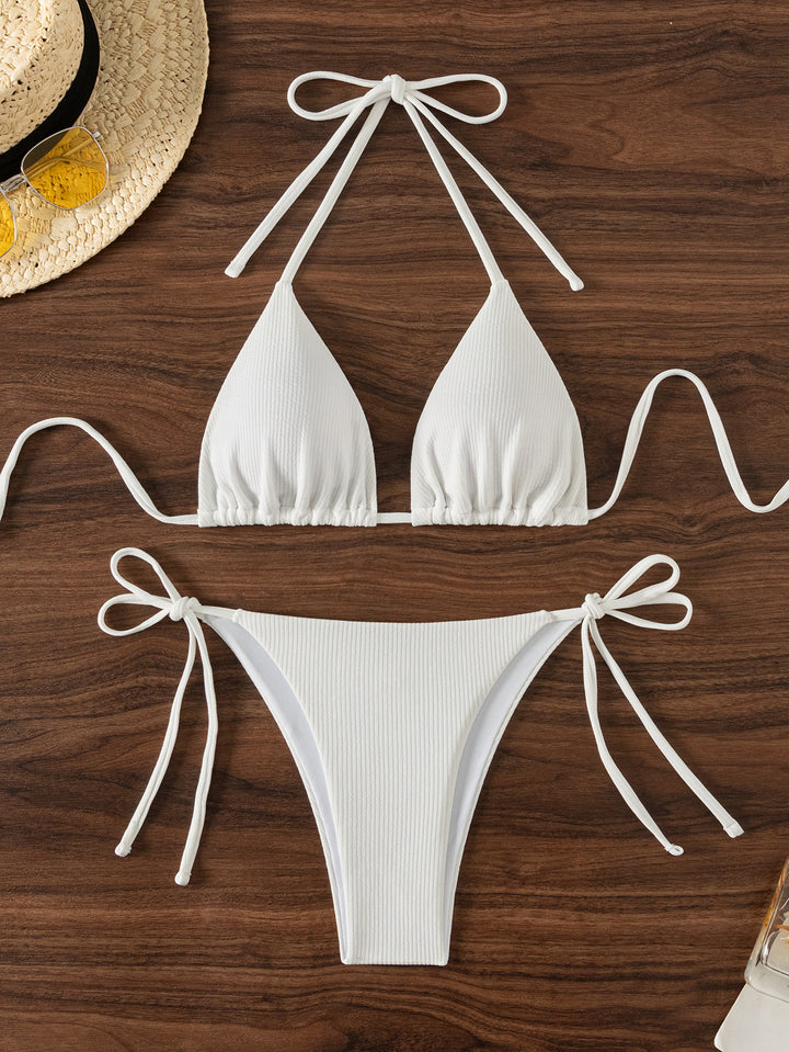 Dame Triangel-Bikini med justerbare stropper og raffinerede detaljer Skovae