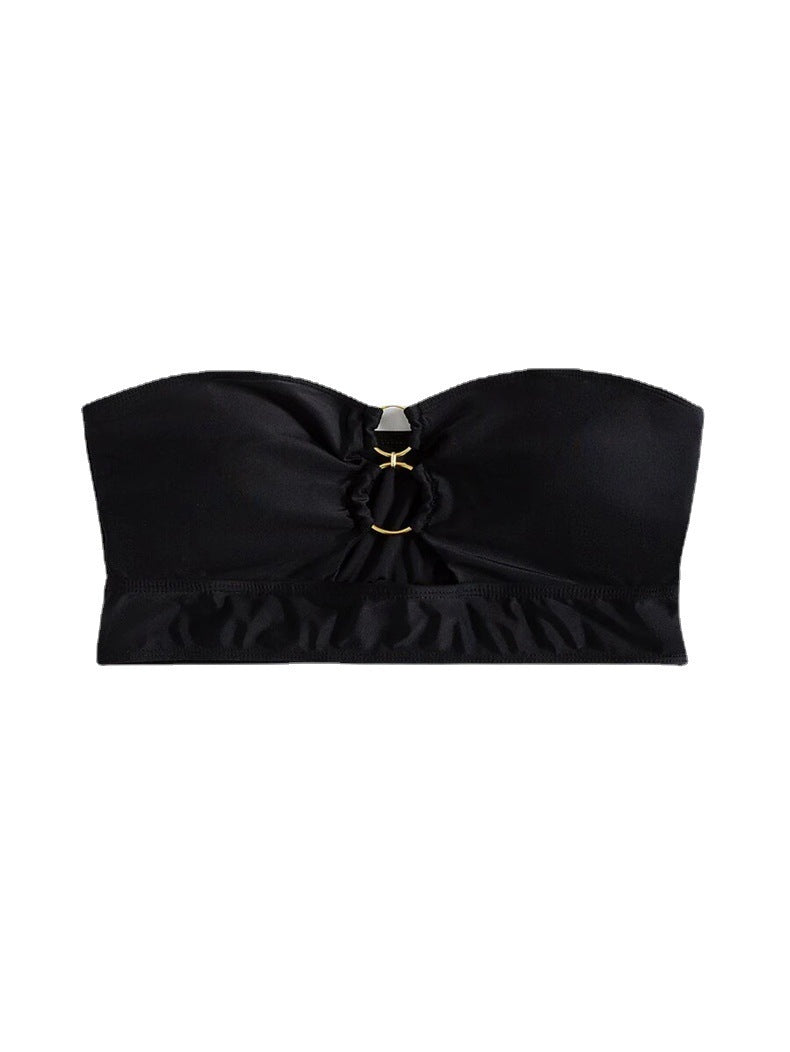 Dame Bandeau-bikini-top med elegant ringdetalje Skovae