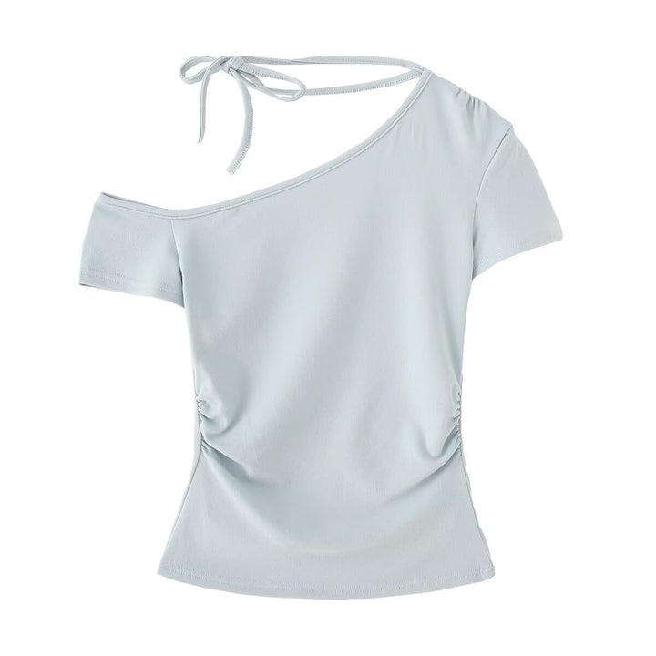 Dame Off-Shoulder top med knude dekoreret design og elegant skæring Stilla