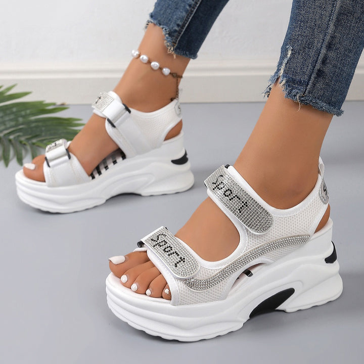 Dame Sporty Wedge-Sandaler med justerbare remme og åndbart overmateriale Stilla