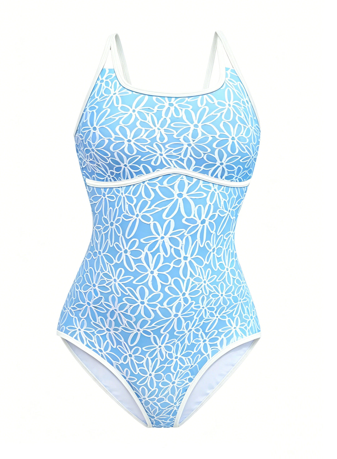 Dame Sporty En-piece Badedragt med floral mønster Skovae