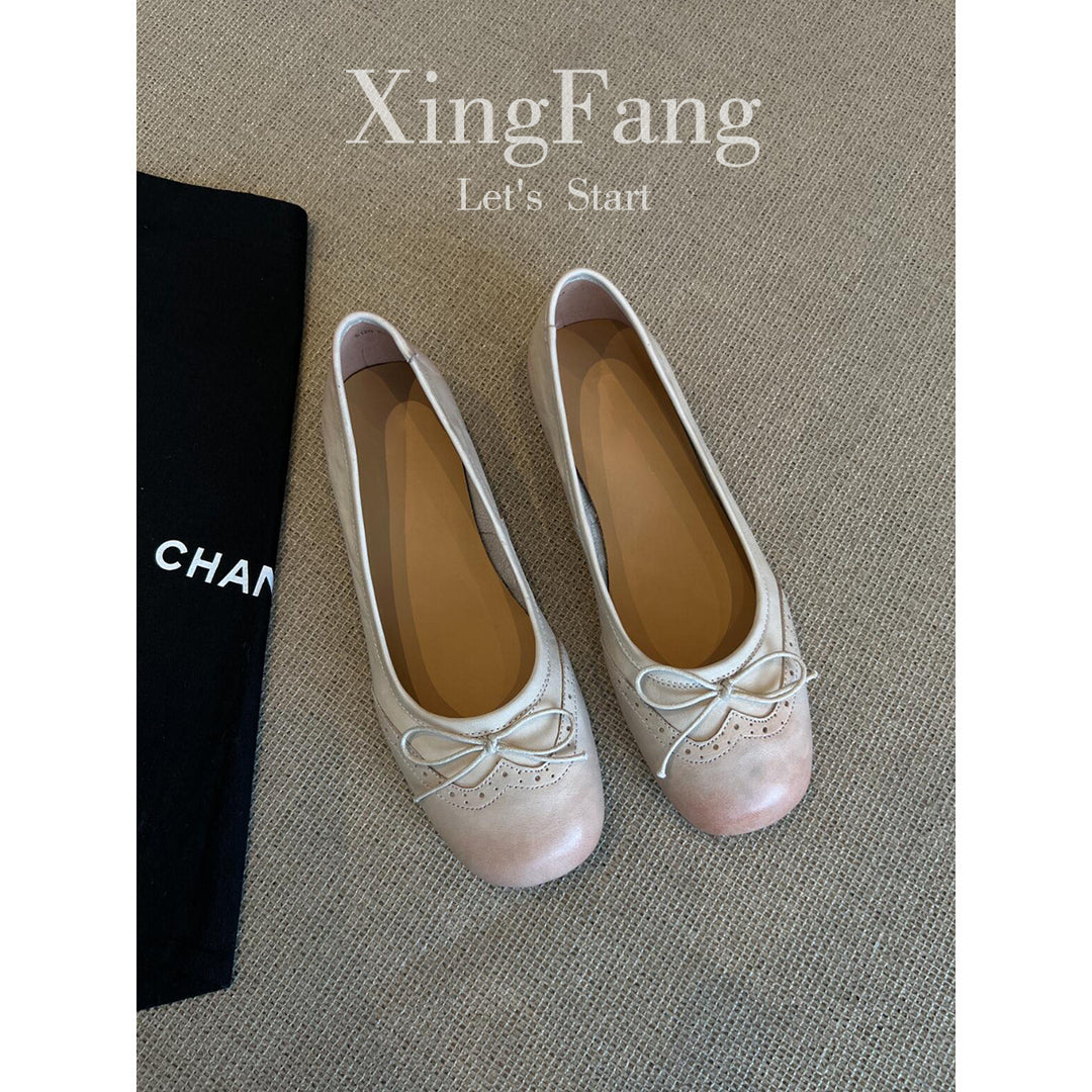 Dame Elegante Ballerina Flats med Sløjfedetalje Stilla