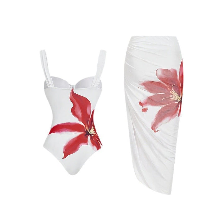 Dame Elegant Wrap Badedragt med blomstret design Skovae