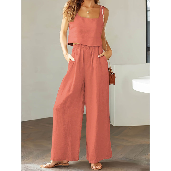 Dame jumpsuit med brede ben og praktiske lommer Stilla