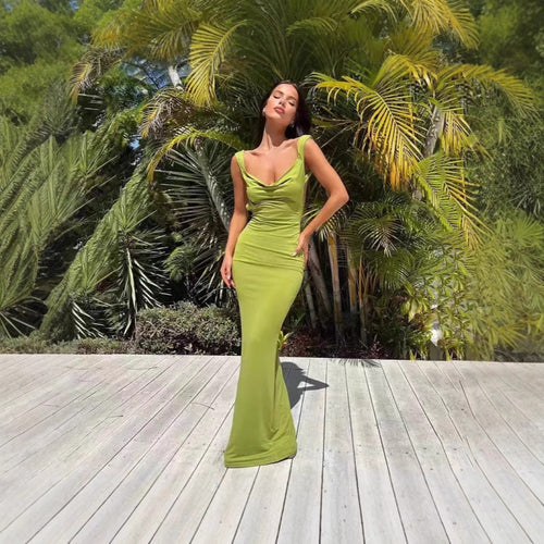 Dame Elegant Body-Conscious Maxi Kjole Stilla