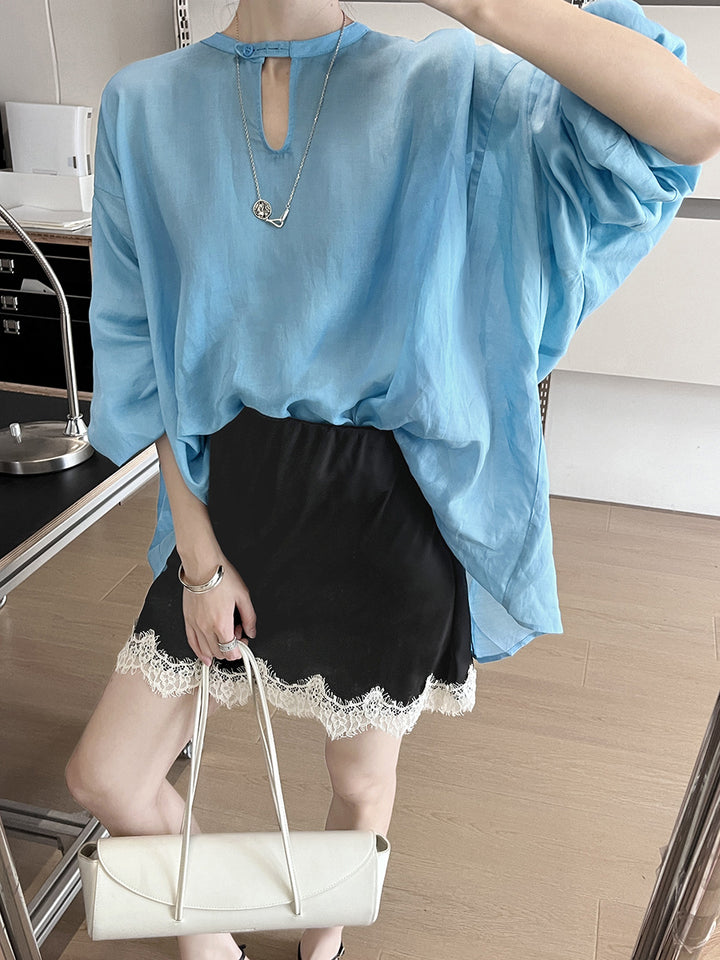Dame Skirt med elegant spids kanten Stilla