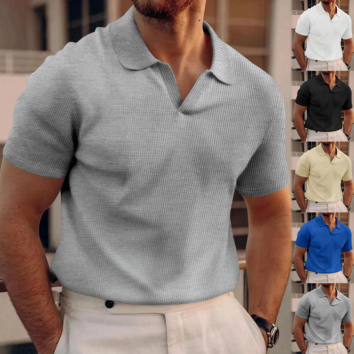 Herre mode kortærmet polo-shirt lavet af åndbart strukturstof Stilla