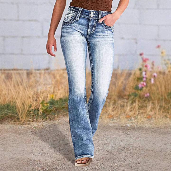 Kvinders Bootcut Jeans med Høj Talje og Casual Vintage Look Stilla
