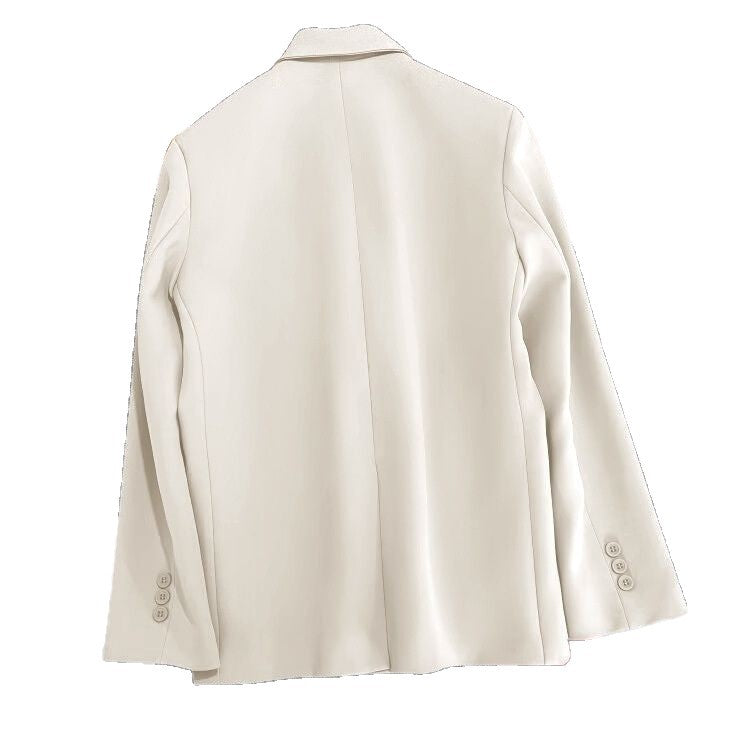 Dame elegant, tætsiddende dobbeltradet blazer med kreativ skæring Stilla