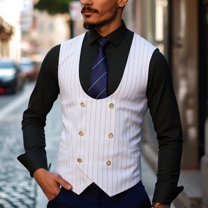 Herrer Elegant Stribet Vest Stilla
