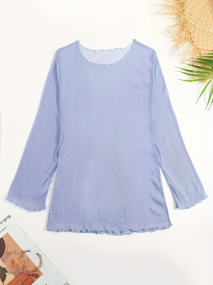 Dame Strandtop med glitrende materiale Skovae