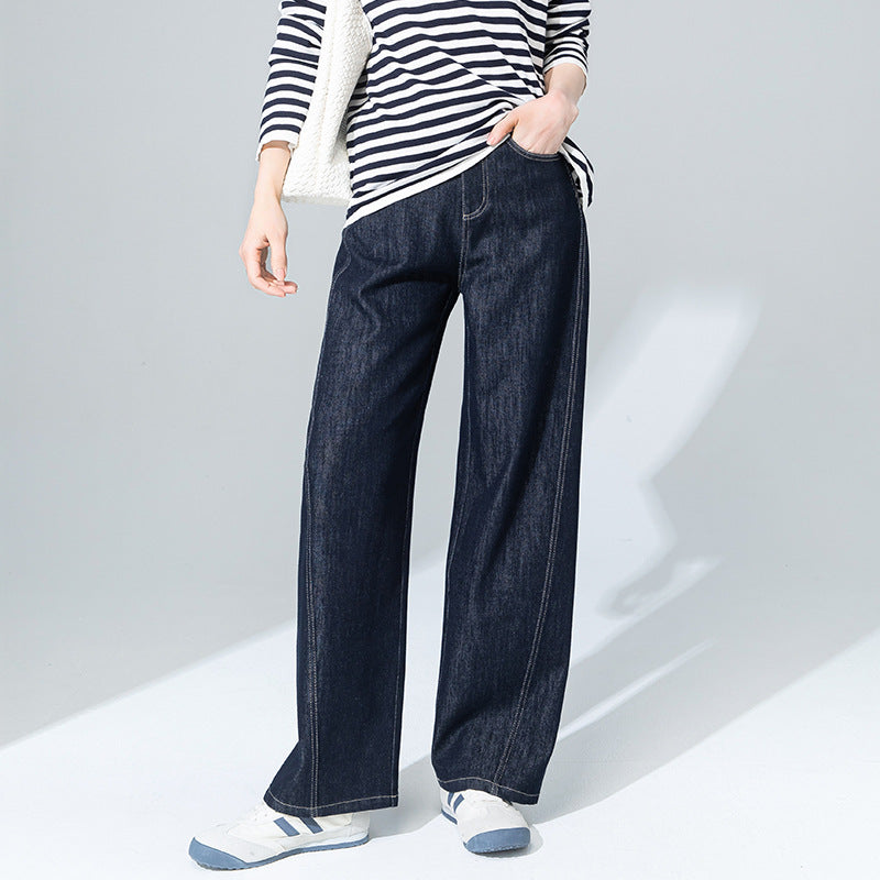 Dame bred komfort-jeans med høj talje Stilla