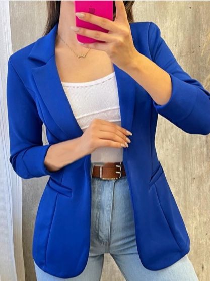 Dame elegant blazer med moderne snit og funktionelle lommer Stilla