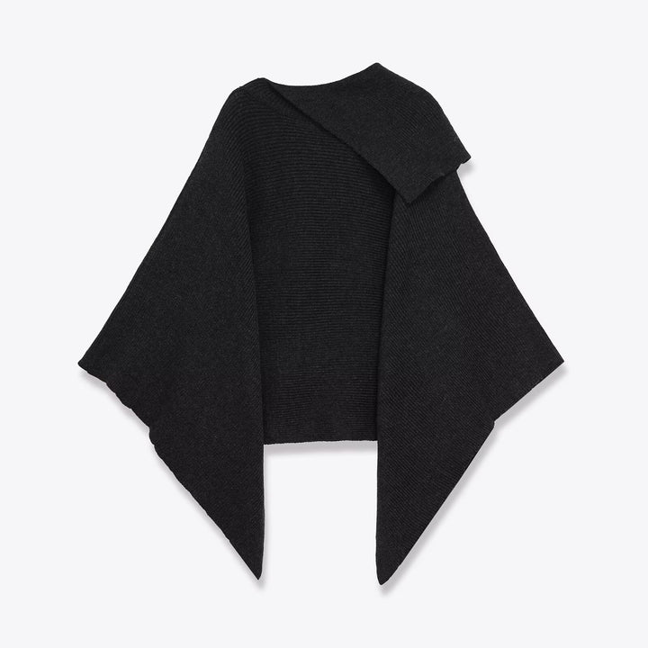 Dame stilfuld oversized poncho med asymmetrisk snit Stilla