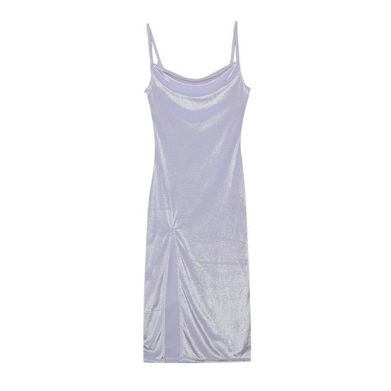 Dame iriserende Slip-Midi-kjole Stilla