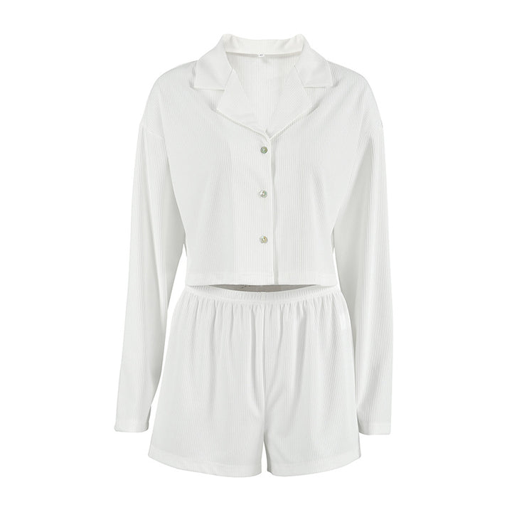 Damer afslappet kortærmet sæt med cropped top og behagelige shorts Stilla
