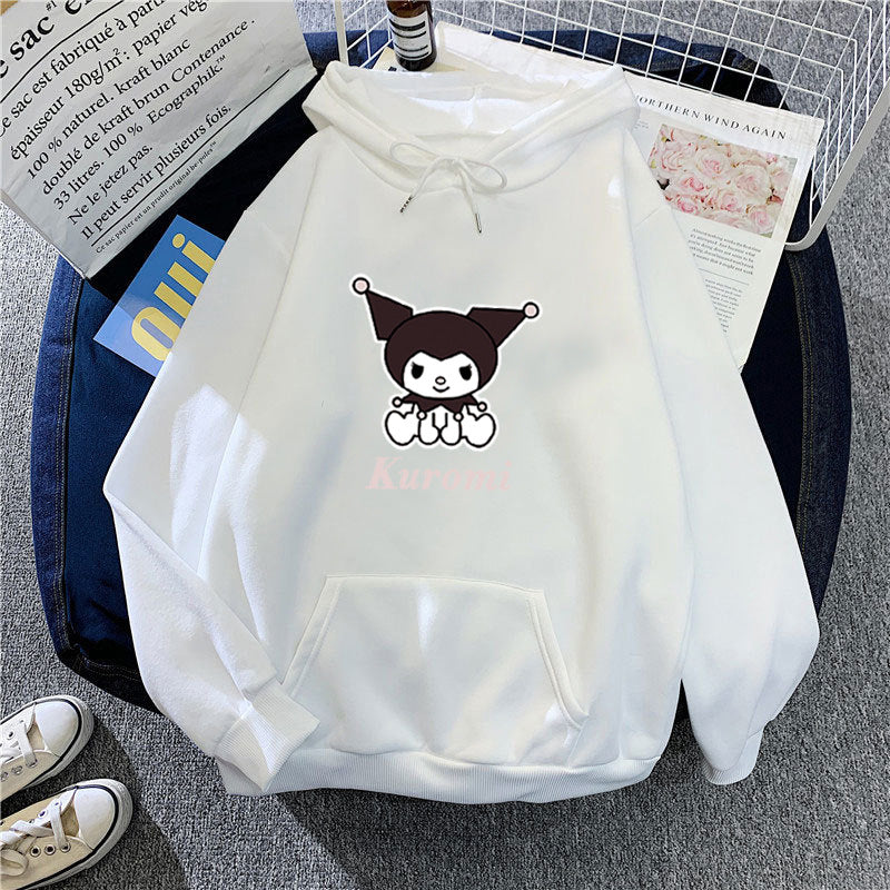 Kvinders hoodie med sødt ko-motiv og høj kvalitet fleece-foring Skovae