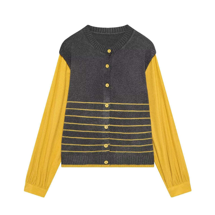 Dame mode cardigan med elegante kontraster Stilla