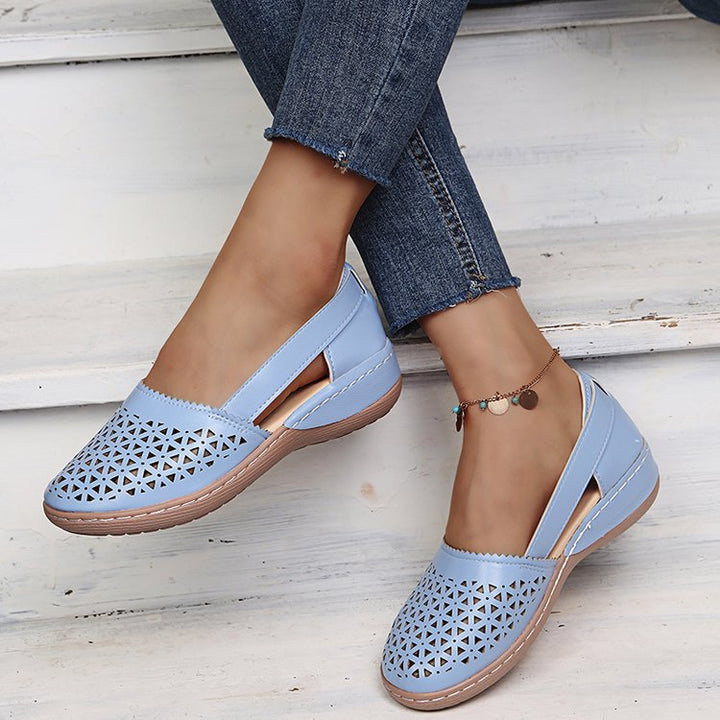 Dame Åndbare Ballerinas med moderne Perforeringsmønster Stilla