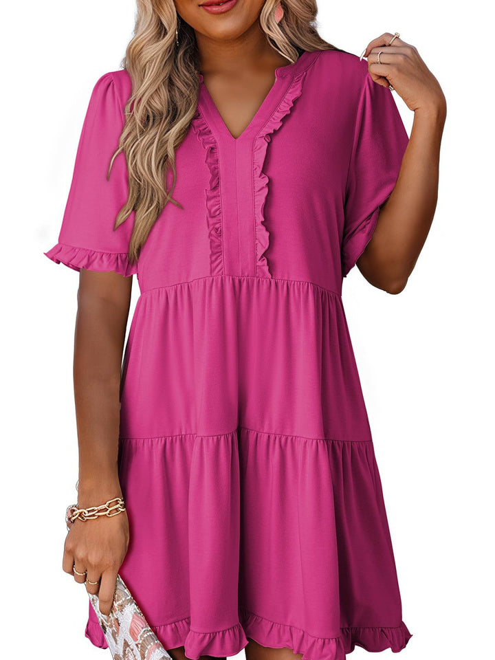 Dame Flydende Sommerkjole med Ruffle-detaljer Stilla