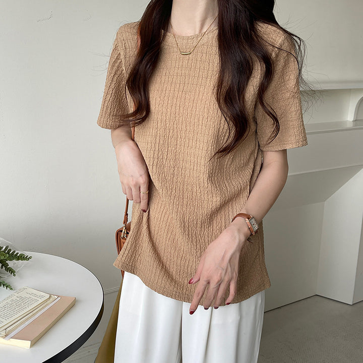 Femme Textureret Kortærmet Top Stilla