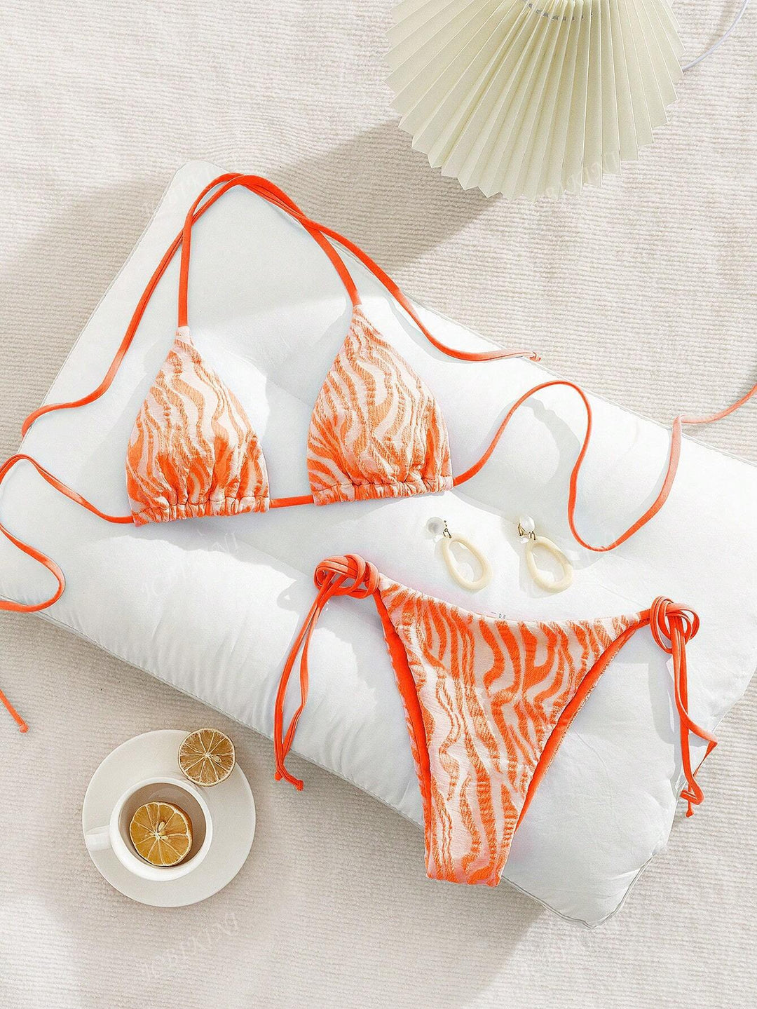 Dame Triangel-Bikini med stilfulde knudedetaljer Skovae