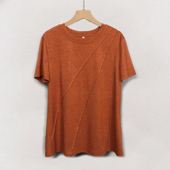 Dame T-shirt med stilfuld drapering Stilla