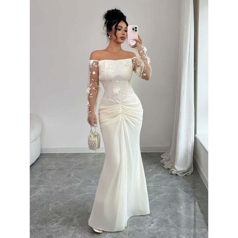 Dame bryllupskjole med elegante broderier Skovae