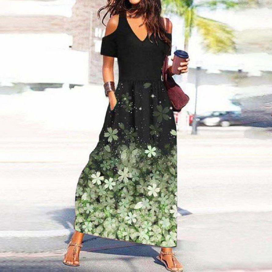 Dame blomsterprint maxi kjole Stilla