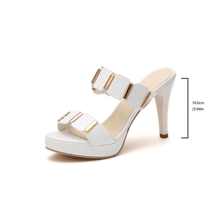 Dame High-Heel Pantoletten med glitrende accenter og justerbar rem Stilla