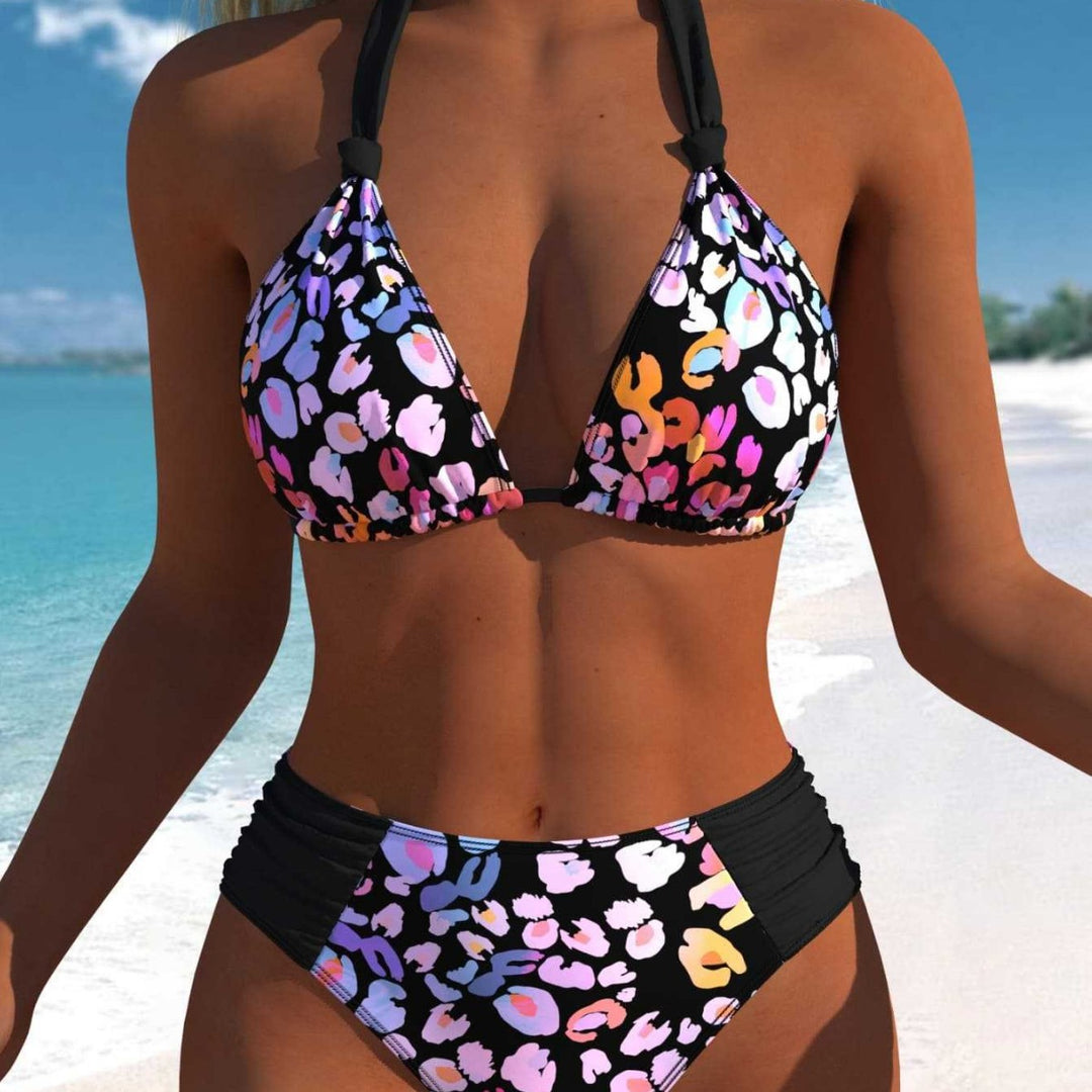 Dame bikini sæt med moderne polka dots og højtailet bikini trusser Skovae