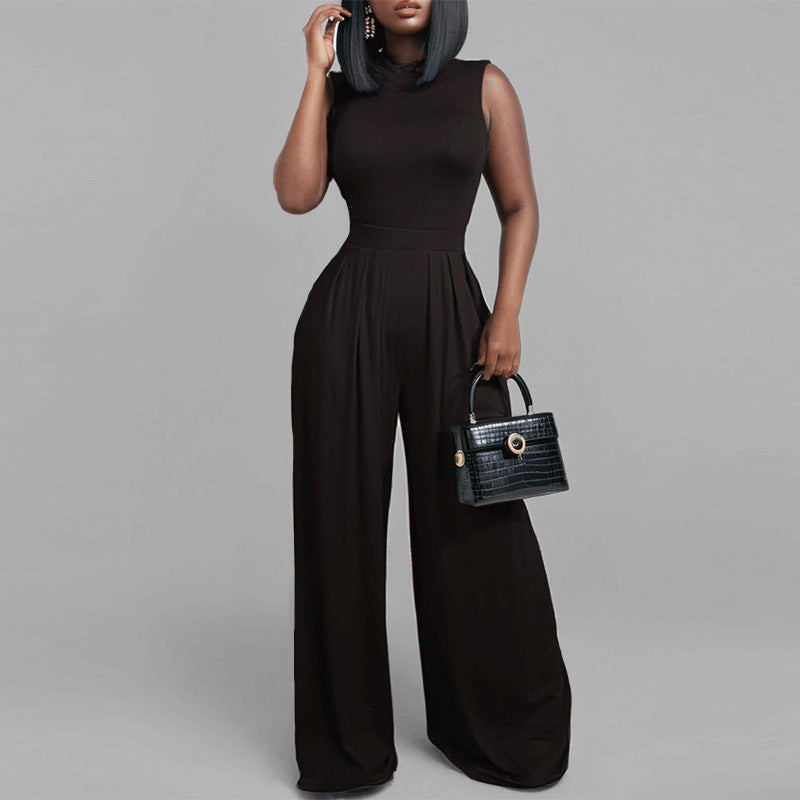 Kvinder Elegant Jumpsuit med Bred Ben og Blomster Design Stilla