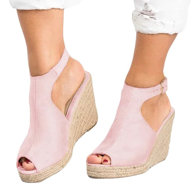 Dame Wedge-sandaler med åben tåområde og justerbar rem Stilla