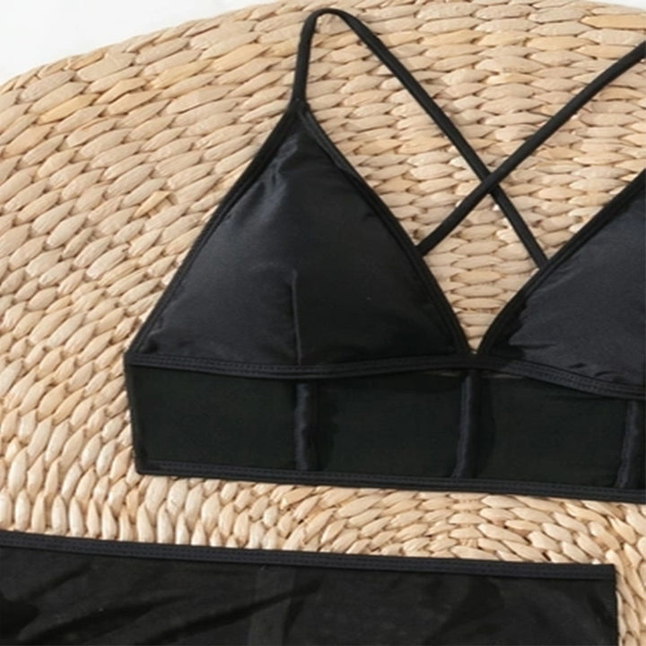Dame sæt med elegante transparente indsæt og modetræk Stilla