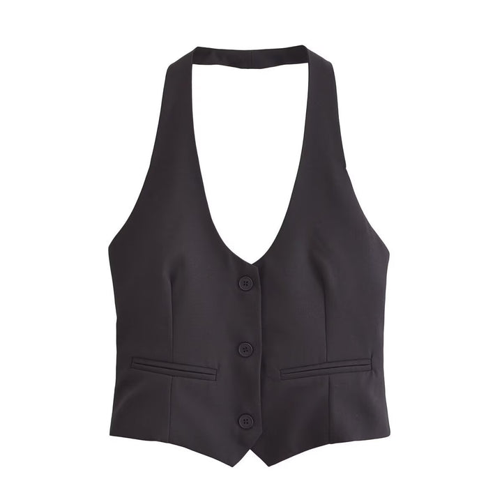 Femme Tailored Halterneck Vest Stilla