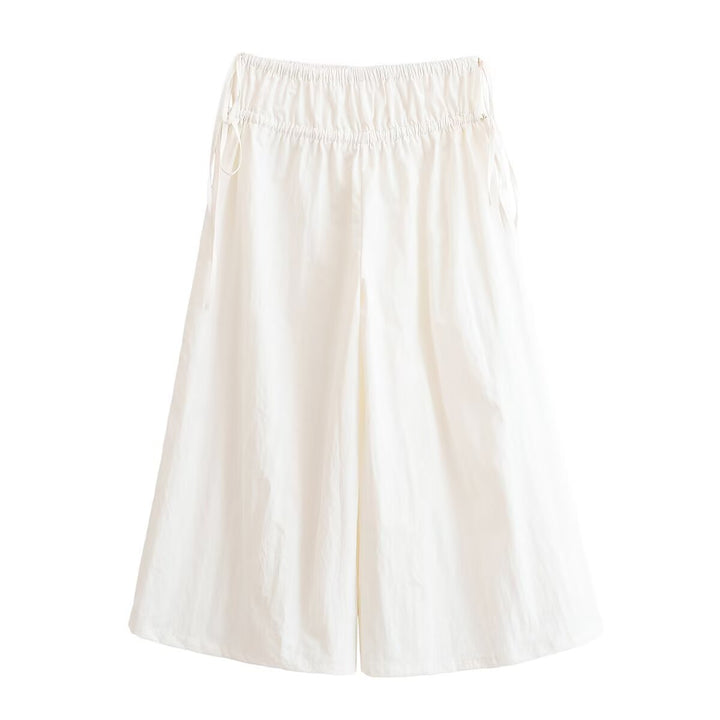 Dame bred culotte med elastisk talje og justerbar bånd