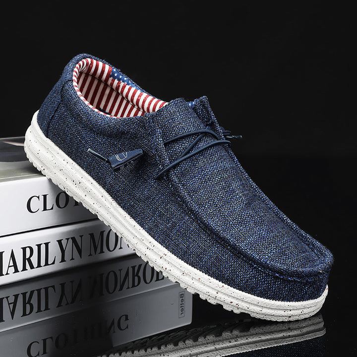 Unisex nan meleret strik-mokkasinsneaker med elastisk snørelukning og dæmpet EVA-såler Skovae