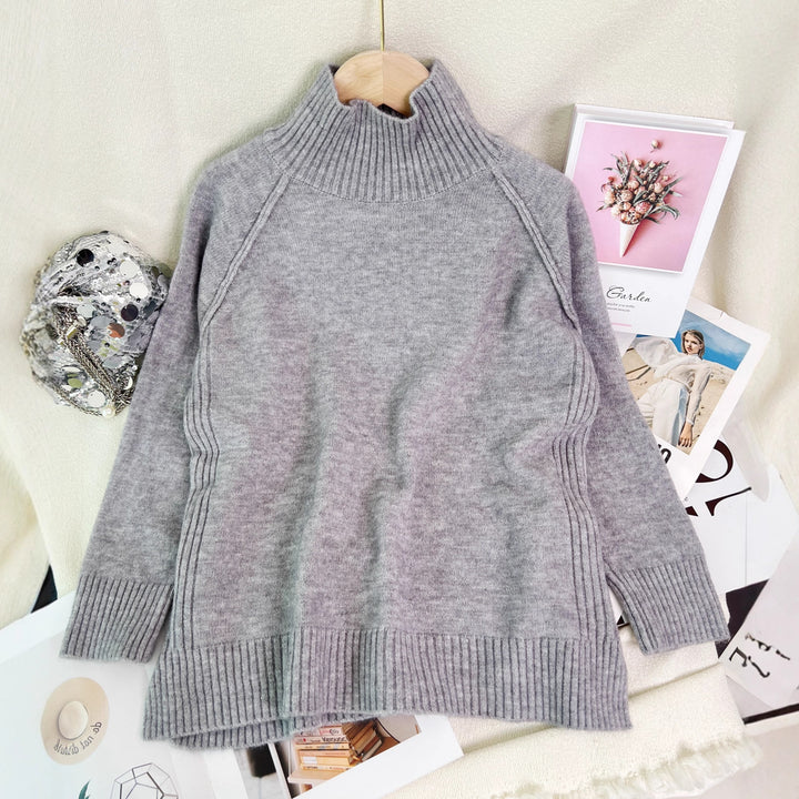 Kvinders moderigtige oversized sweater med struktureret ståkrave Stilla