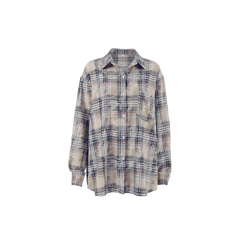 Dame Oversized Karo Skjorte Stilla