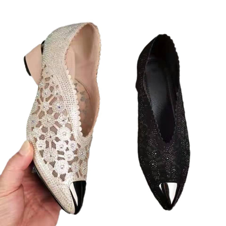 Dame elegante og modebevidste Ballerinas med gennemsigtigt blomster mønster Stilla