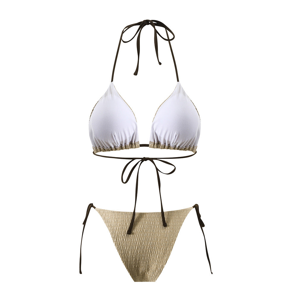 Dame Triangel-Bikini med flæse-design og justerbare stropper Stilla