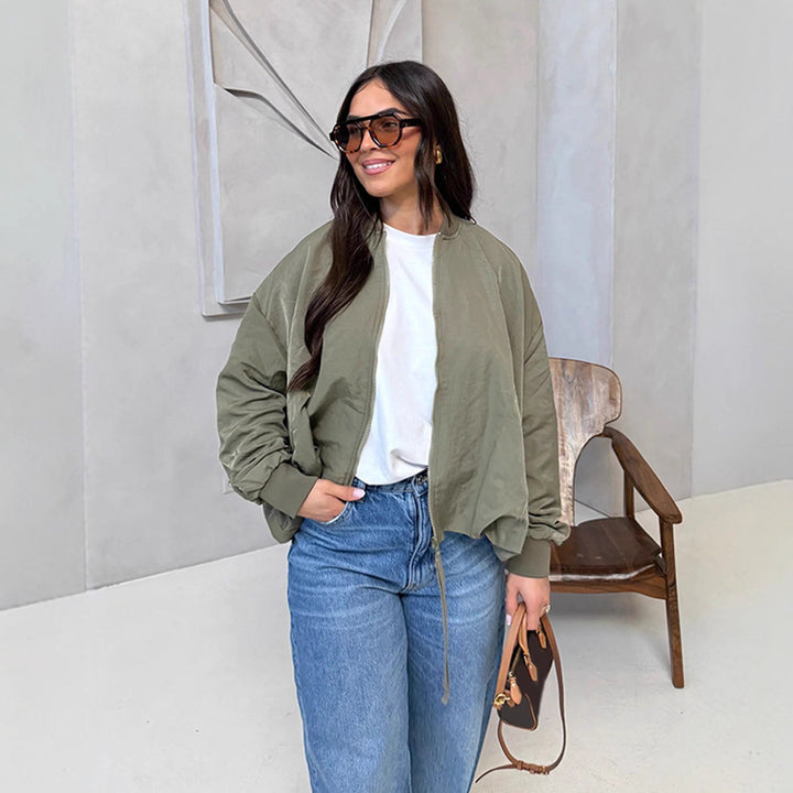 Damer stilfuld oversized bomberjakke Stilla